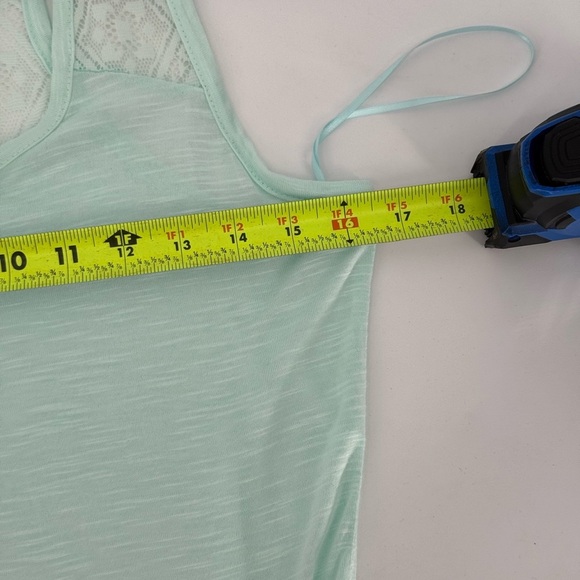 Pink Rose Turquoise Lace Tank Blouse - Picture 6 of 11